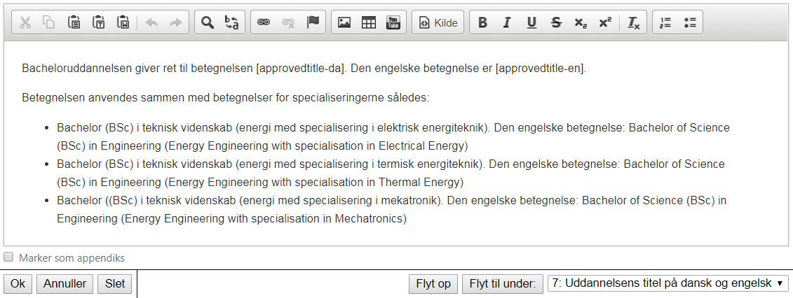 Hvordan redigerer individuelle tekstafsnit?